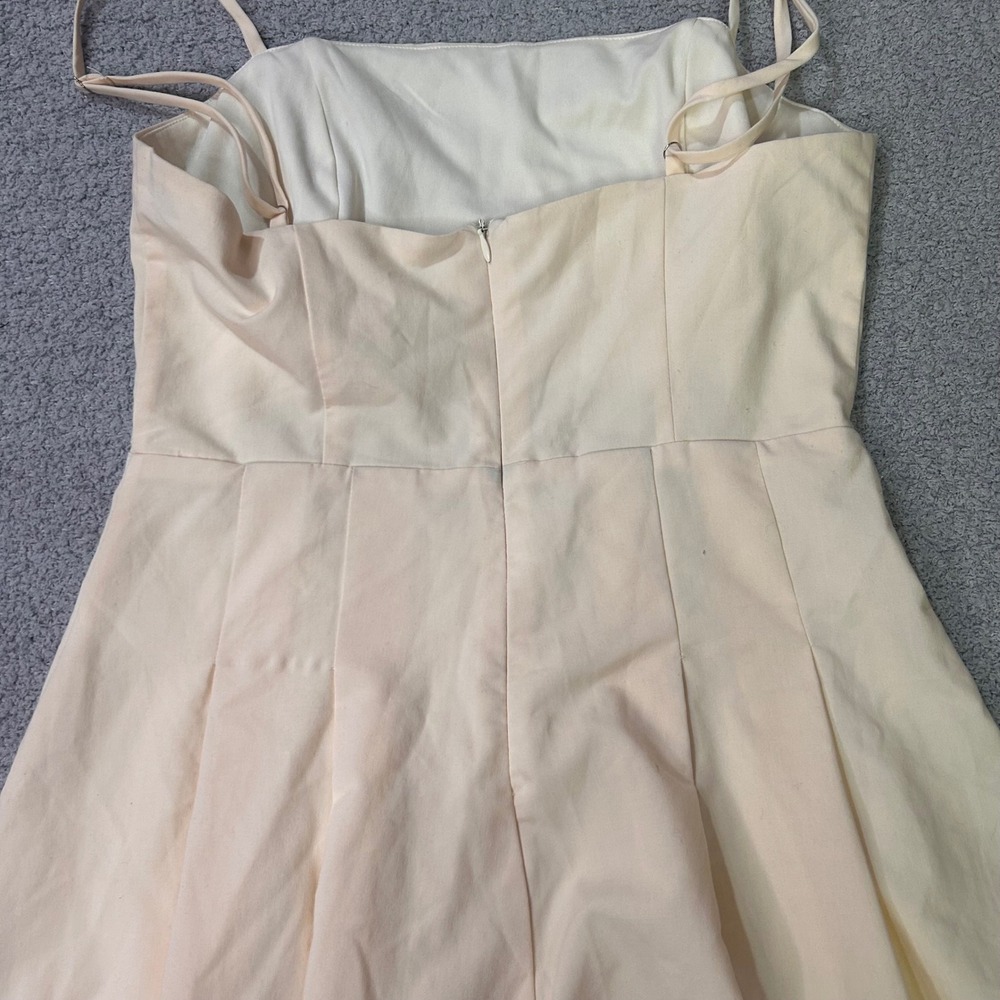 MABLE Romper Cutout‎ Pleated Medium Peach Cream Summer Chic Boho Festival - Picture 3 of 7